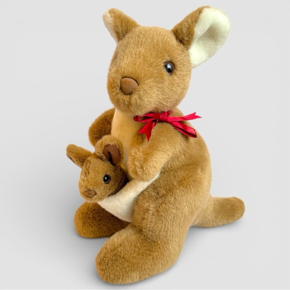 Vintage 1994 Uni-Toys Kangaroo Plush with Baby Joey Australia Stuffed Animal 12" - Picture 3 of 12